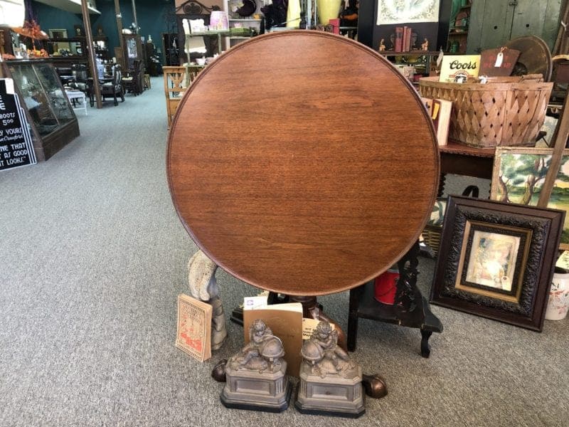AE Convertible Round Antique Table