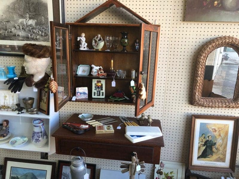 Antique shelves and cabinets