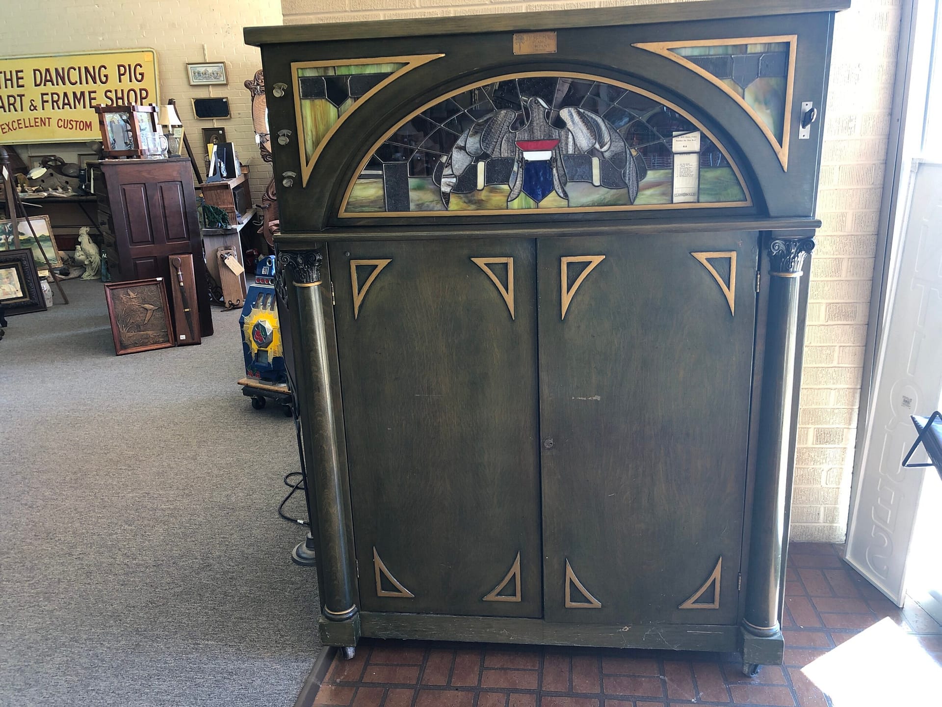 AE Antique Stained Glass Juke Box