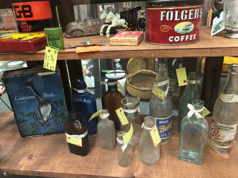 Antique bottles and cans